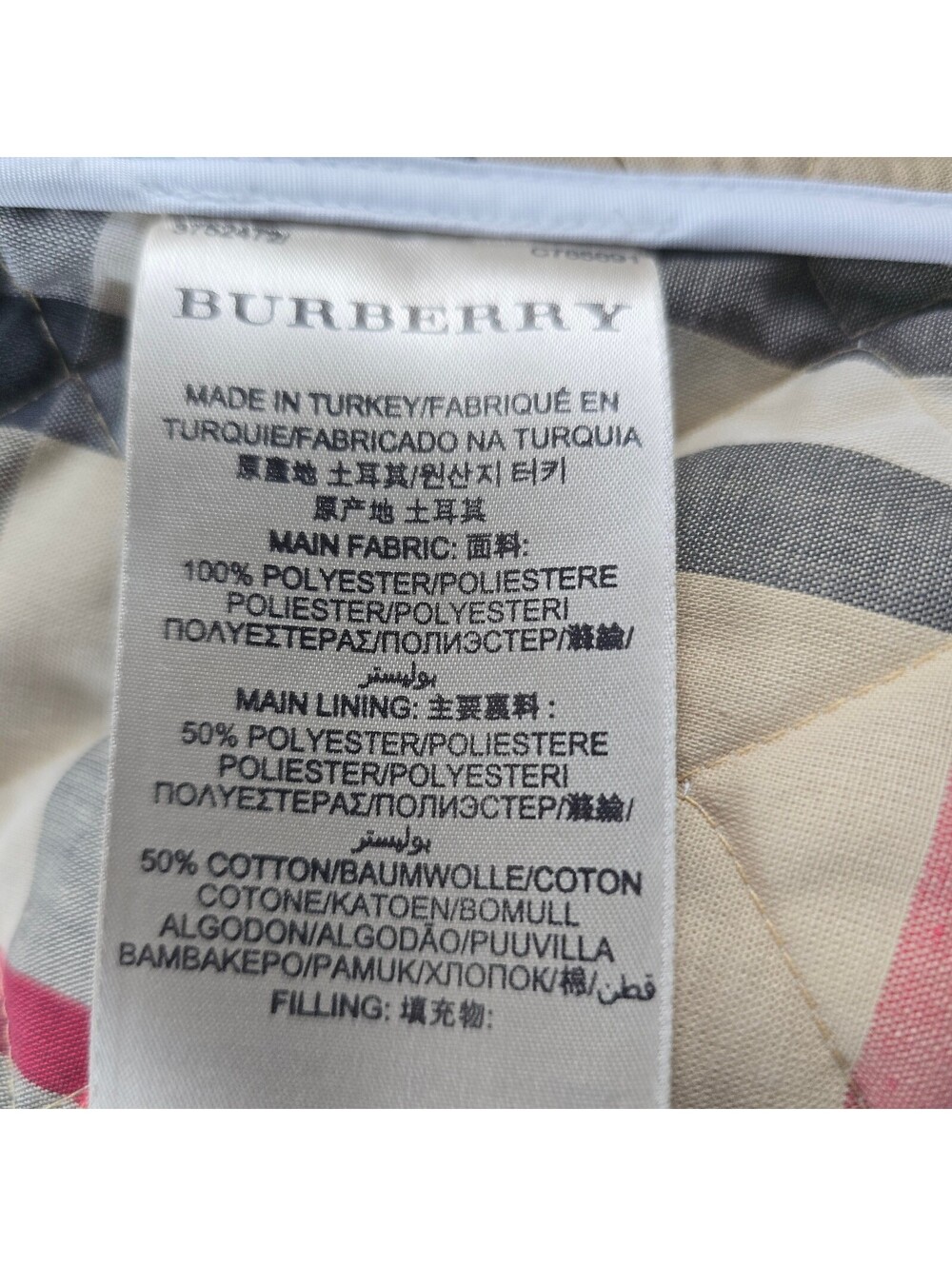 Burberry Brit Women's White Quilted Jacket Nova Check Lined Zip Front Size S - Picture 8 of 9